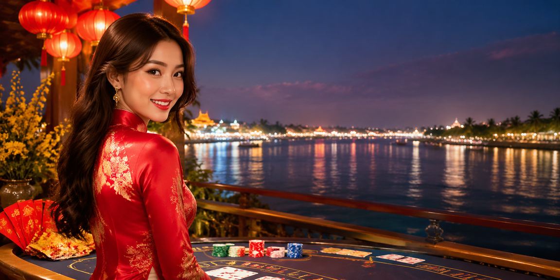 Ánh đèn lồng lễ hội Mekong phản chiếu trên màn hình theo dõi thể thao và phân tích kèo ban đêm